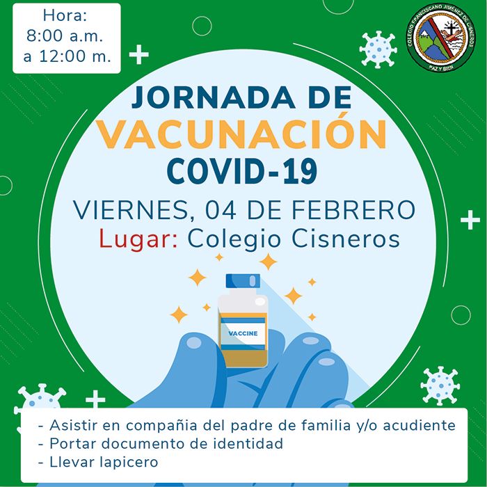 JORNADA DE VACUNACIÓN CONTRA EL COVID-19 EN NUESTRO COLEGIO CISNEROS