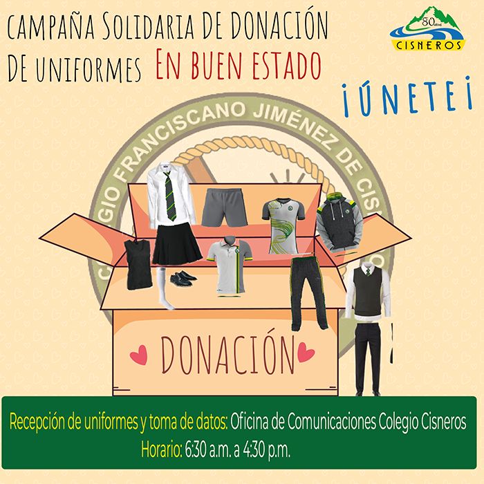 DONACIÓN DE UNIFORMES EN BUEN ESTADO. ¡ÚNETE!