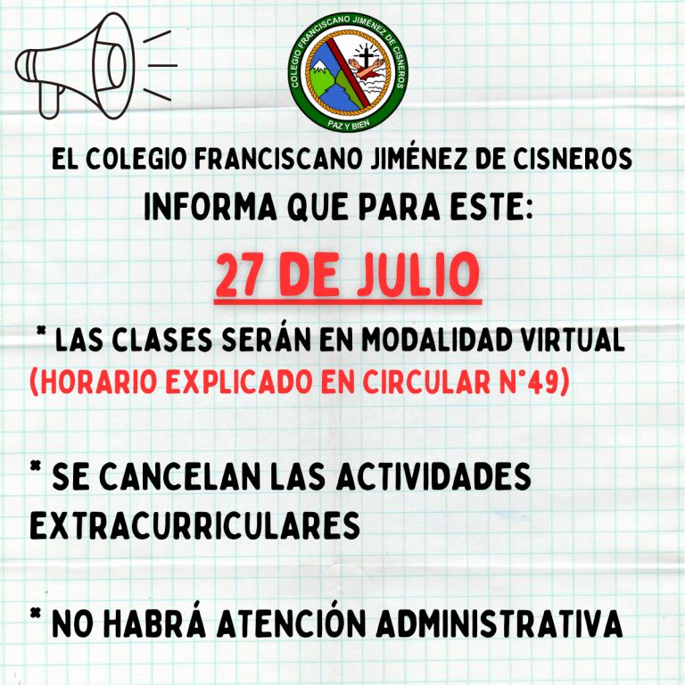 CIRCULAR 49: JORNADA ACADÉMICA 27 DE JULIO 2023