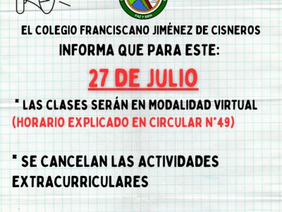 CIRCULAR 49: JORNADA ACADÉMICA 27 DE JULIO 2023 