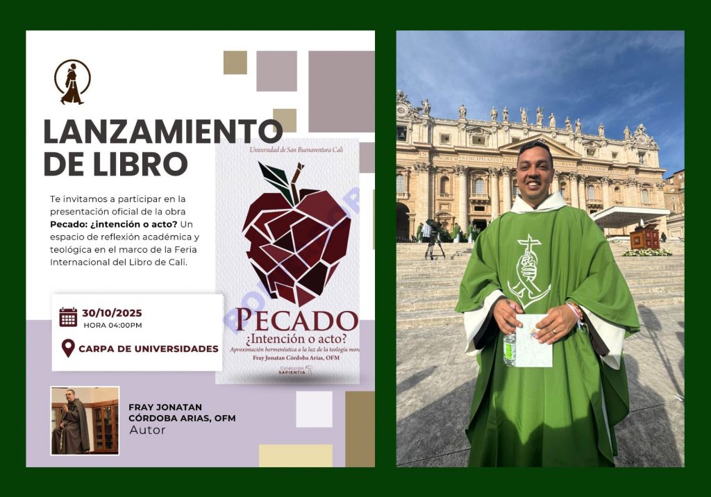 CON ORGULLO CELEBRAMOS LA PUBLICACIÓN DEL NUEVO LIBRO DE FRAY JONATÁN CÓRDOBA ARIAS, OFM