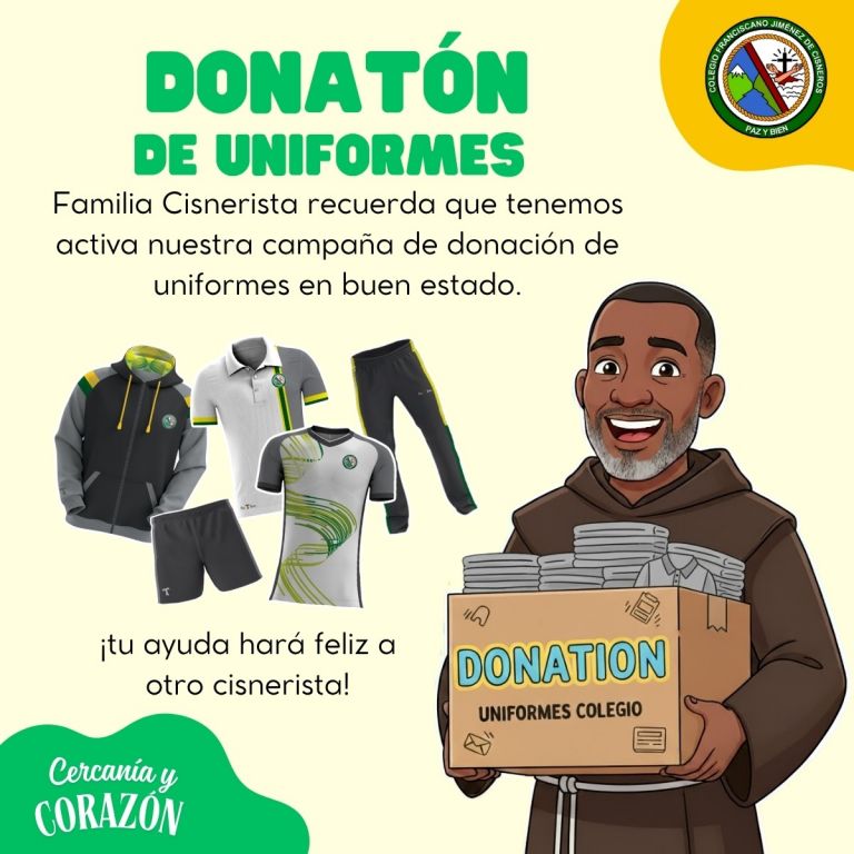 GRAN DONATÓN DE UNIFORMES EN EL COLEGIO CISNEROS
